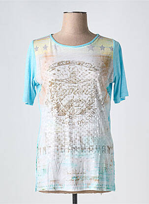 T-shirt imprimé fantaisie manches courtes bleu THOMAS RABE femme