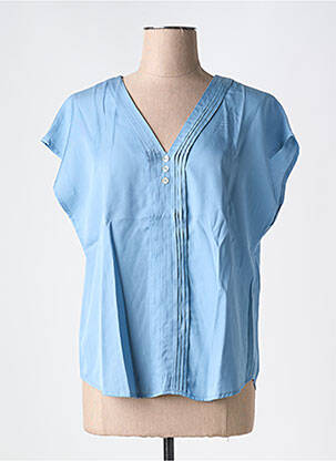 Blouse manches courtes manches courtes bleu SARAH JOHN femme