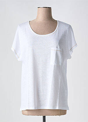 T-shirt coupe droite manches courtes blanc JULIE GUERLANDE femme