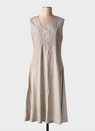 Robe mi-longue sans manche sans manche marron MALOKA femme