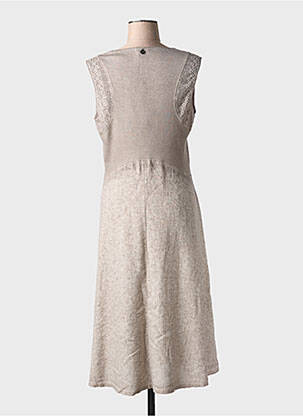 Robe mi-longue sans manche sans manche marron MALOKA femme