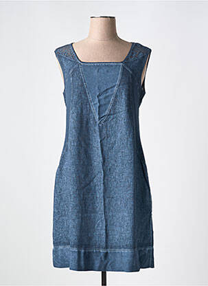 Robe courte sans manche sans manche bleu MALOKA femme