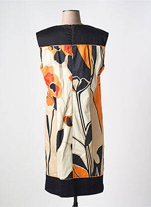 Robe mi-longue imprimé fleurs sans manche noir PAUL BRIAL femme