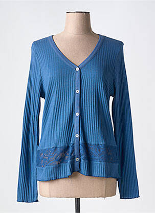Gilet manches longues stretch bleu MALOKA femme