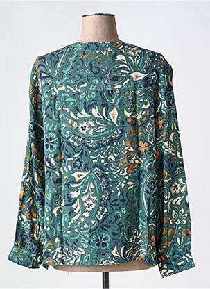 Blouse imprimé fleurs manches longues vert DIANE LAURY femme