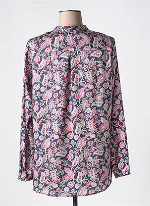 Blouse poignets boutonnés avec fente manches longues bleu BARILOCHE femme