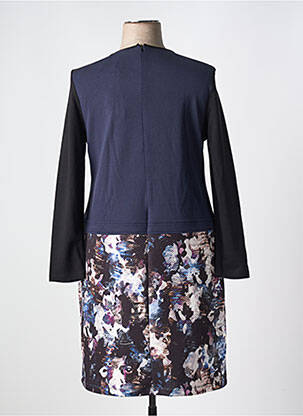 Robe mi-longue manches longues manches longues bleu FELINO femme