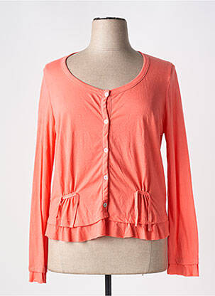 Gilet manches longues stretch orange MALOKA femme