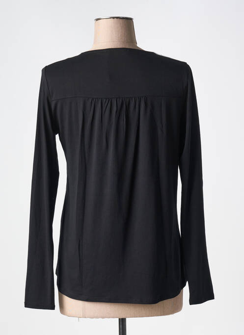 Top coupe cintrée manches longues noir KATMAI femme