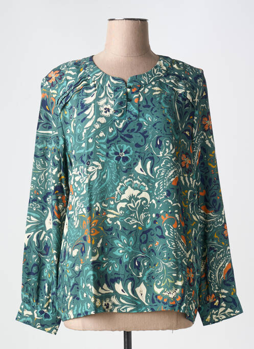 Blouse imprimé fleurs manches longues vert DIANE LAURY femme