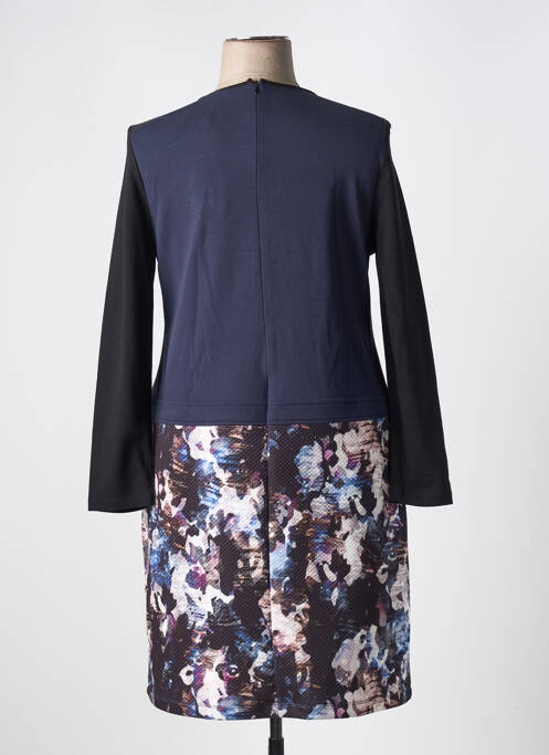 Robe mi-longue manches longues manches longues bleu FELINO femme