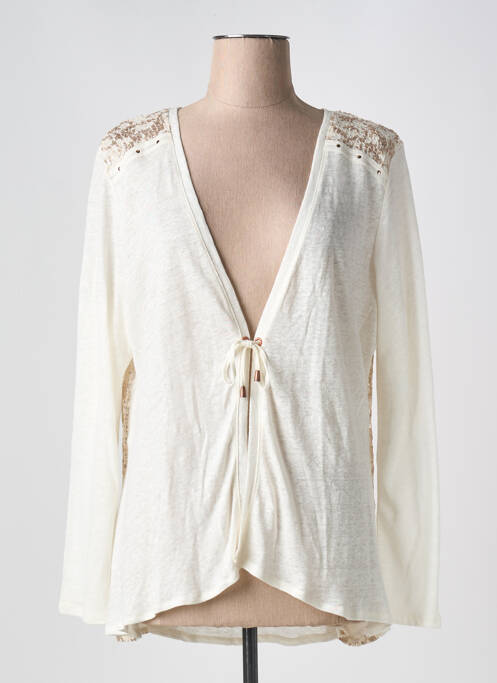 Gilet manches longues beige FELINO pour femme