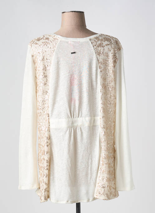 Gilet manches longues beige FELINO pour femme