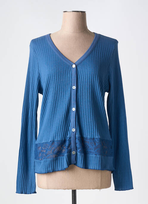 Gilet manches longues bleu MALOKA pour femme