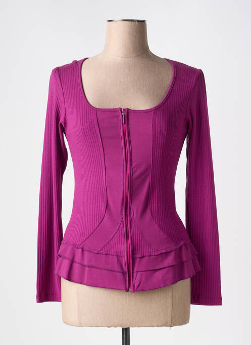 Gilet manches longues violet MALOKA pour femme