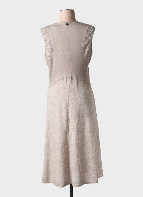 Robe mi-longue marron MALOKA pour femme