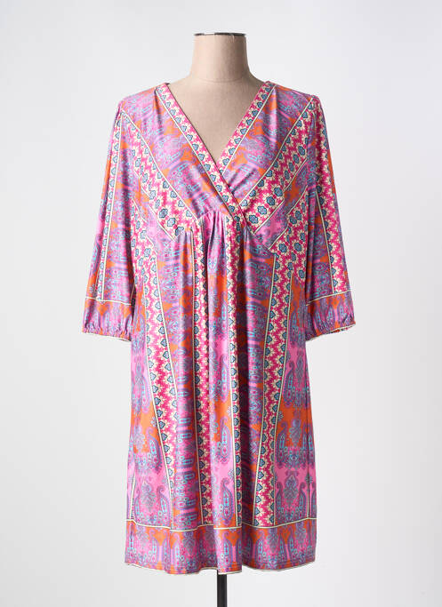 Robe mi-longue rose K-DESIGN pour femme