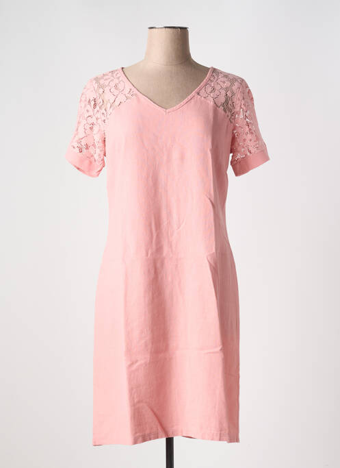 Robe mi-longue rose MALOKA pour femme