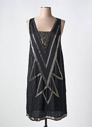 Robe mi-longue sans manche sans manche noir NÜ femme