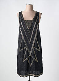 Robe mi-longue sans manche sans manche noir NÜ femme