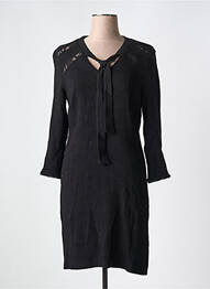 Robe mi-longue manches longues manches longues noir ONE STEP femme