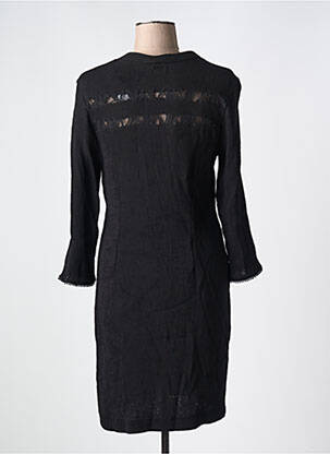 Robe mi-longue manches longues manches longues noir ONE STEP femme