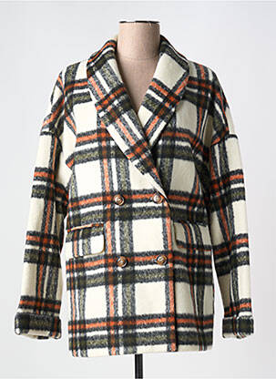Manteau court coupe droite sans capuche beige LPB femme