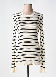 Pull coupe cintrée manches longues beige CREAM femme