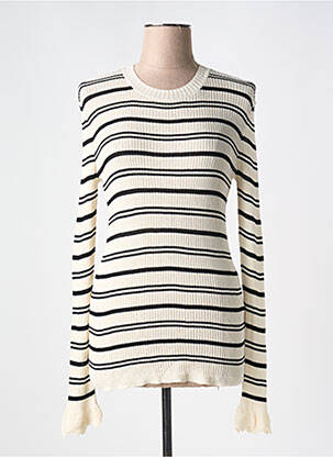 Pull coupe cintrée manches longues beige CREAM femme