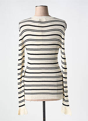 Pull coupe cintrée manches longues beige CREAM femme