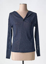 Top stretch manches longues bleu NÜ femme