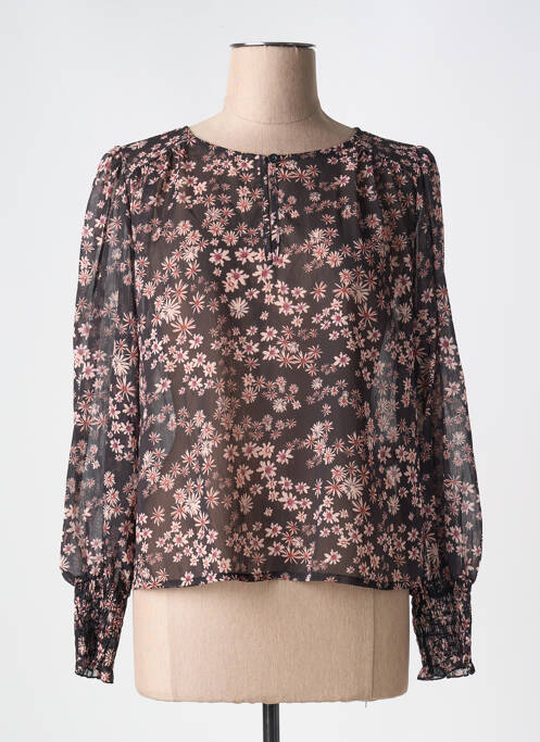 Blouse légère et transparente manches longues noir LA FEE MARABOUTEE femme