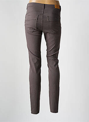 Pantalon slim tissage popeline taille normale gris CREAM femme