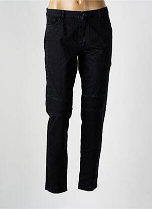 Pantalon slim tissage popeline taille normale noir ONE STEP femme
