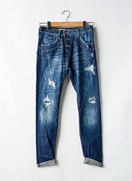 Jeans coupe slim effet usé délavé taille normale bleu PLEASE femme