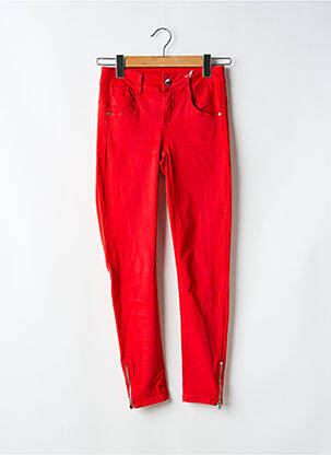 Pantalon slim tissage popeline taille normale rouge LPB femme