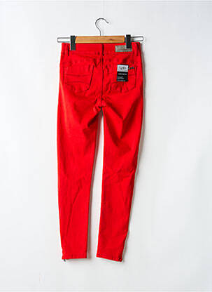 Pantalon slim tissage popeline taille normale rouge LPB femme