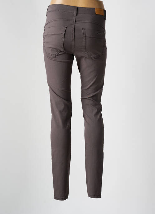 Pantalon slim tissage popeline taille normale gris CREAM femme