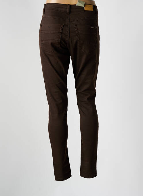 Pantalon slim tissage popeline taille normale marron CREAM femme
