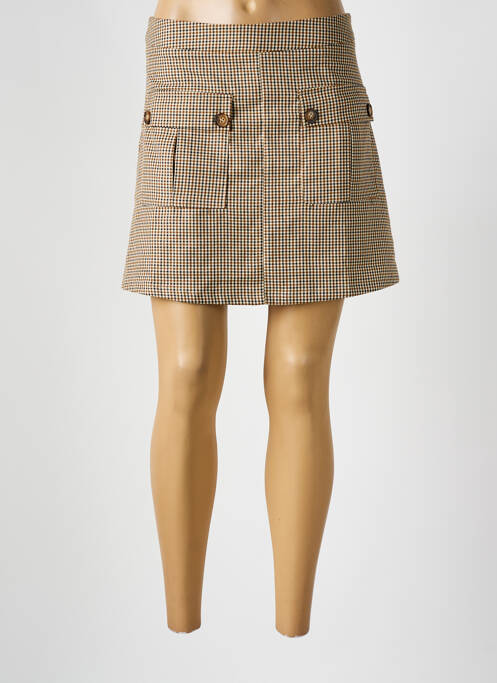 Jupe courte marron LA PETITE ETOILE pour femme