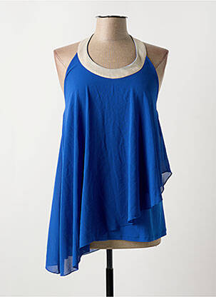 Top tissage crêpe sans manche bleu RINASCIMENTO femme