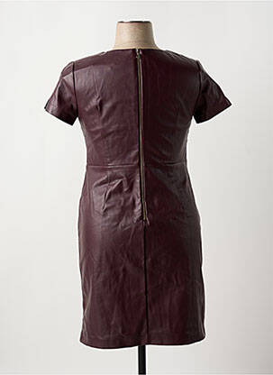 Robe mi-longue fermeture zippée au dos manches courtes violet JUS D'ORANGE femme