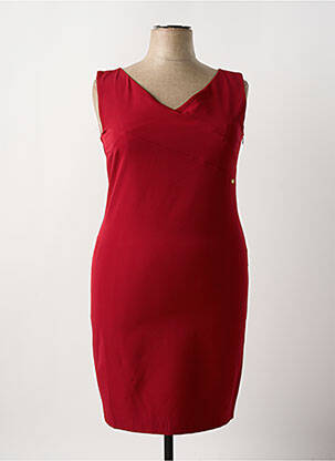 Robe mi-longue sans manche sans manche rouge KITANA femme