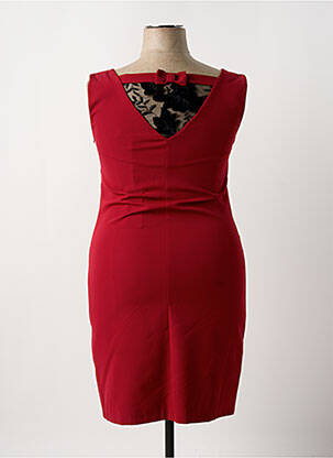 Robe mi-longue sans manche sans manche rouge KITANA femme
