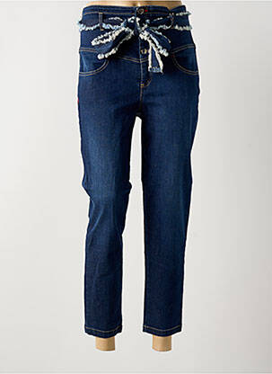 Jeans coupe slim stretch taille haute bleu TEMPERATURA femme