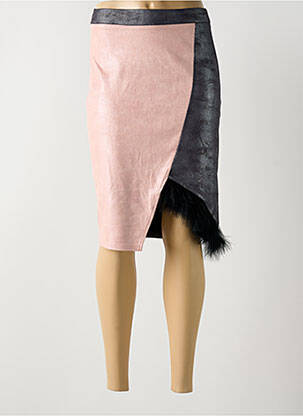 Jupe mi-longue taille à pinces rose SMASH WEAR femme
