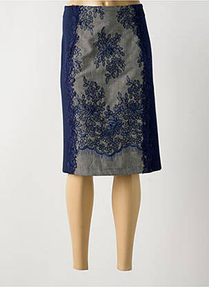 Jupe mi-longue bleu KITANA pour femme