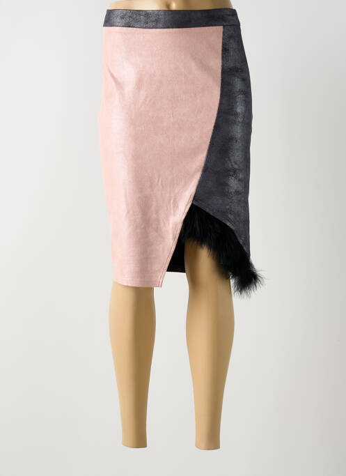 Jupe mi-longue taille à pinces rose SMASH WEAR femme