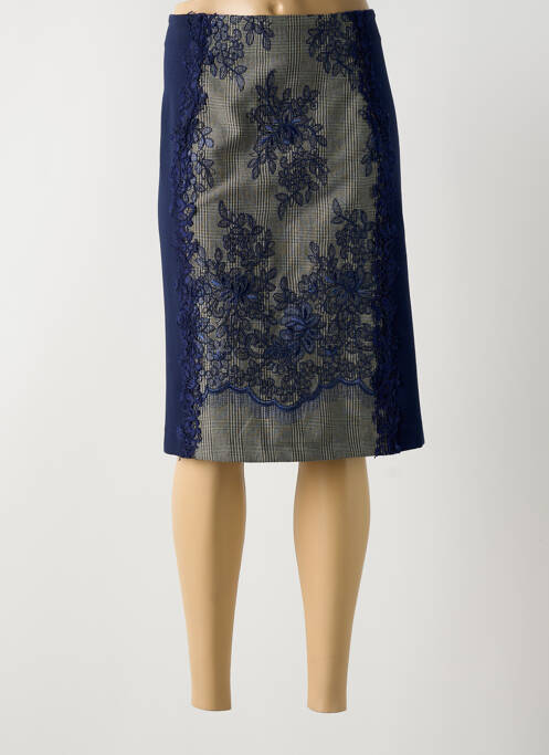 Jupe mi-longue bleu KITANA pour femme