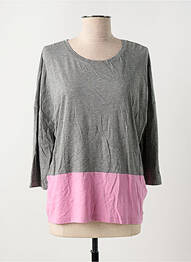 Top col rond manches longues gris CECIL femme